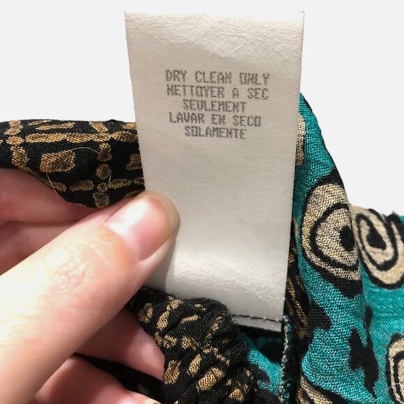 VTG Carole Little 10 Petite View Point Panel Print Tie Front Short Sleeve Dress - Picture 15 of 15